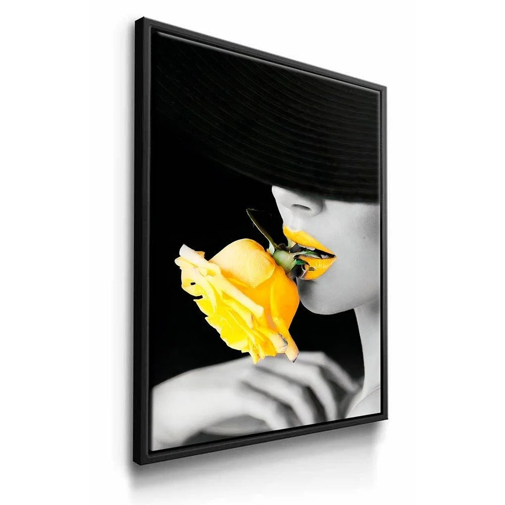 Yellow Rose Woman Canvas