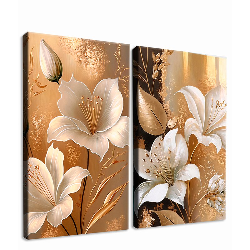 Yellow Tone Flowers Kit with 2 Frames Canvas