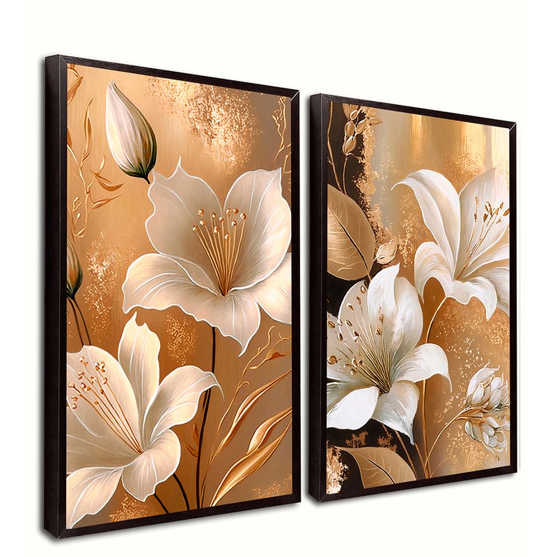 Yellow Tone Flowers Kit with 2 Frames Canvas