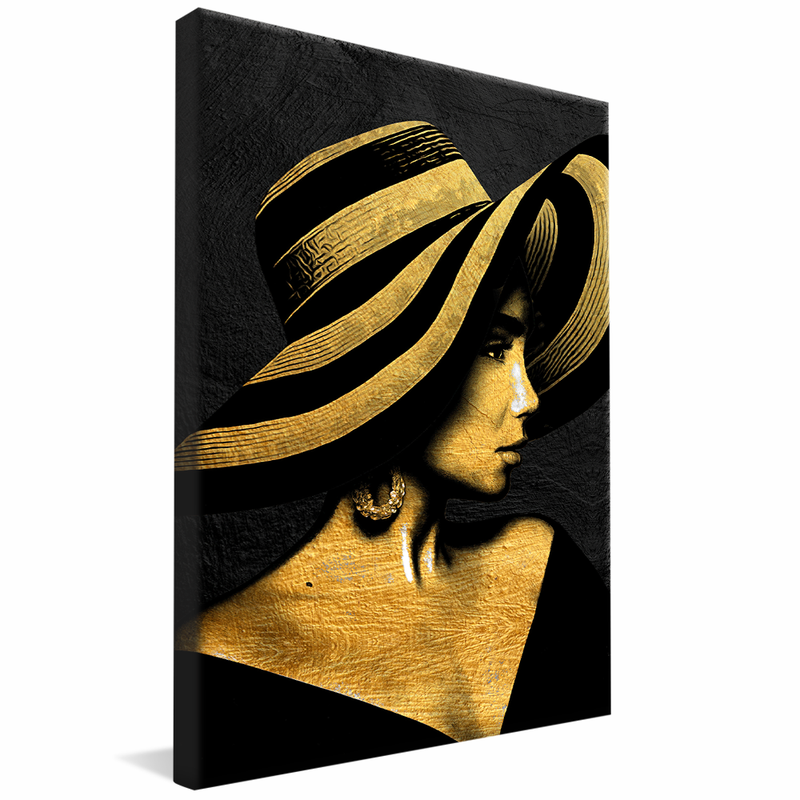 Yellow Woman and Hat V1459 Canvas