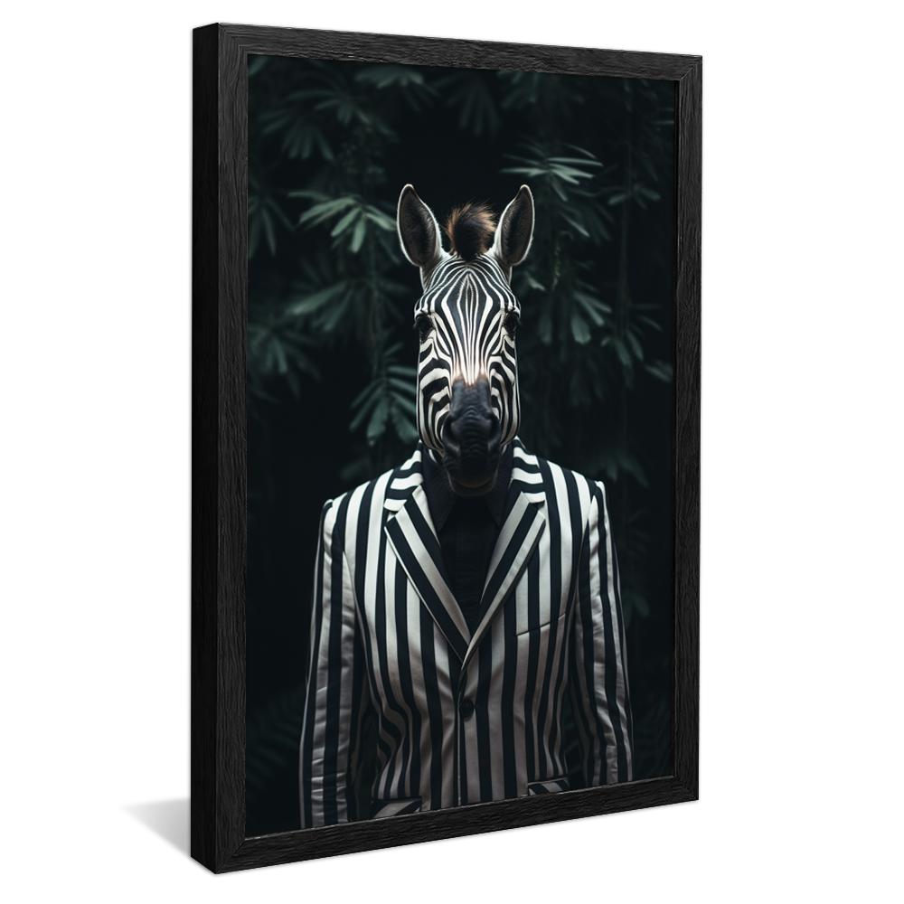 Zebra in a Suit Canvas