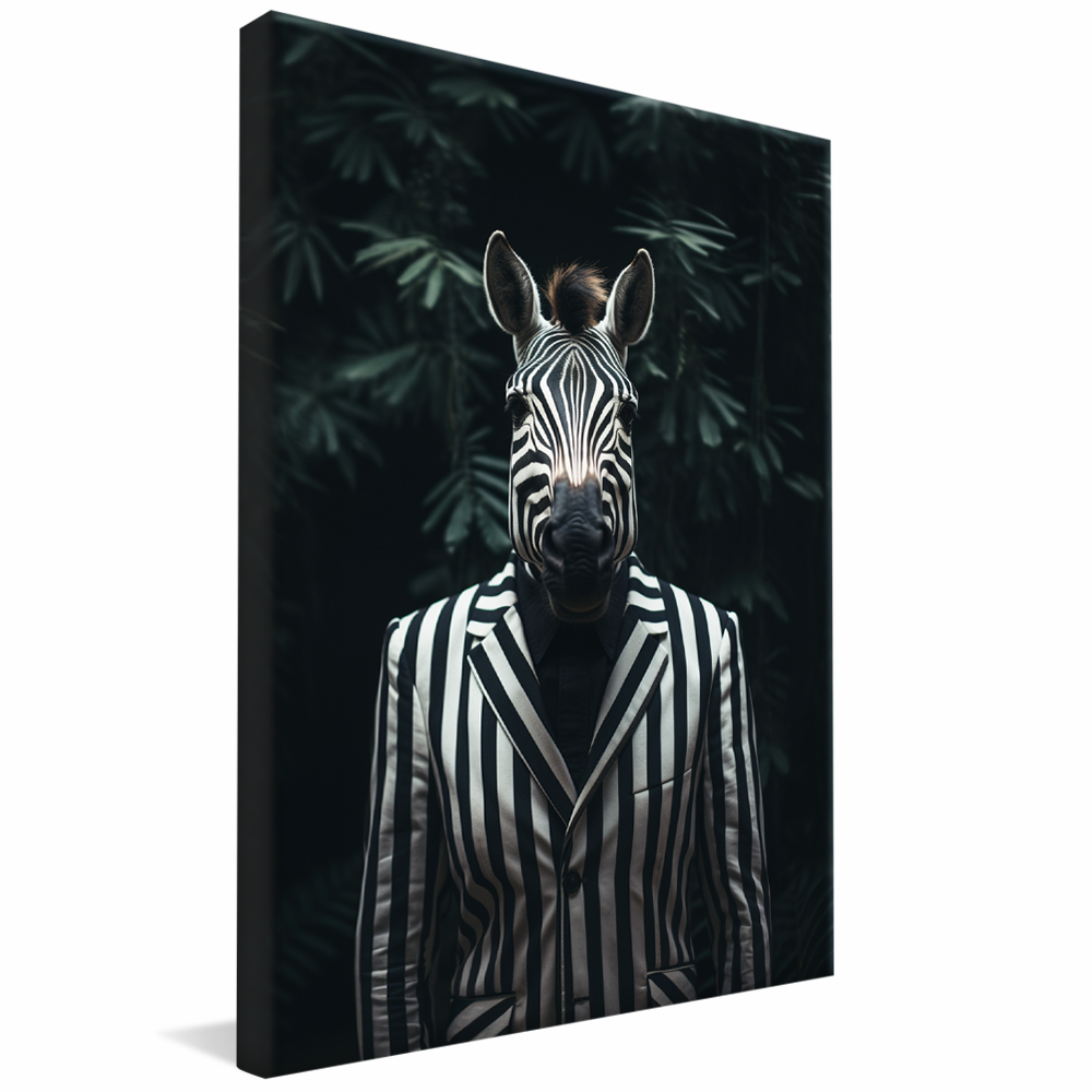 Zebra in a Suit Canvas