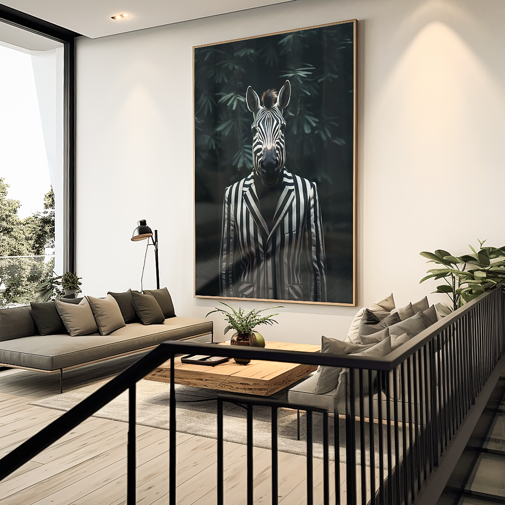 Zebra in a Suit Canvas