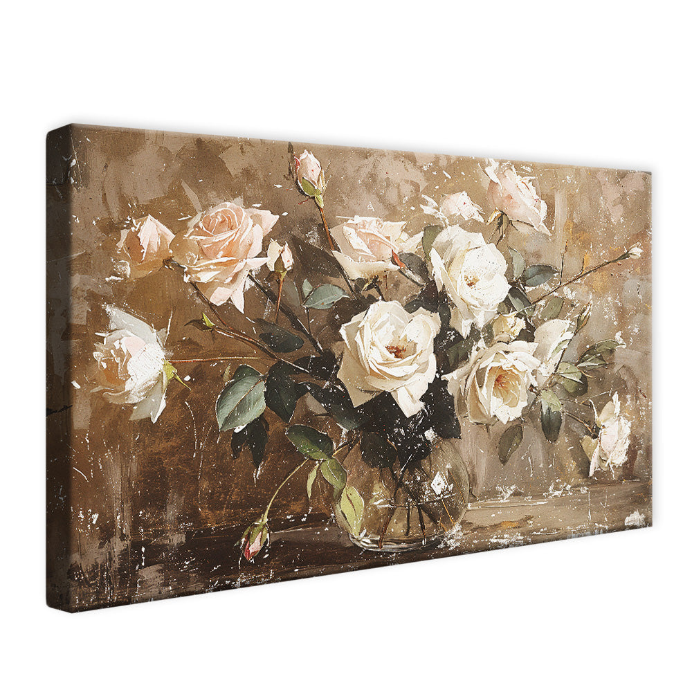 Painting of White Roses V2489 Canvas