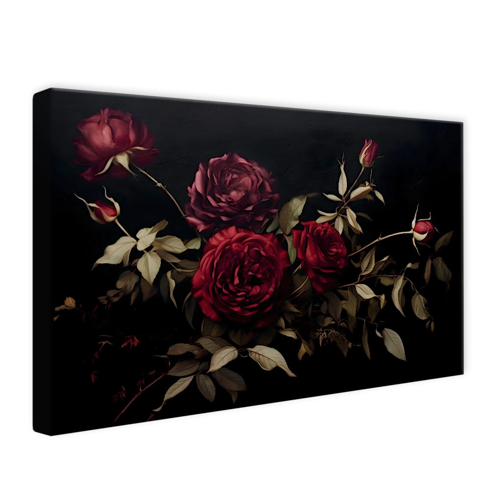 Painting of Roses on Dark Background V2487 Canvas