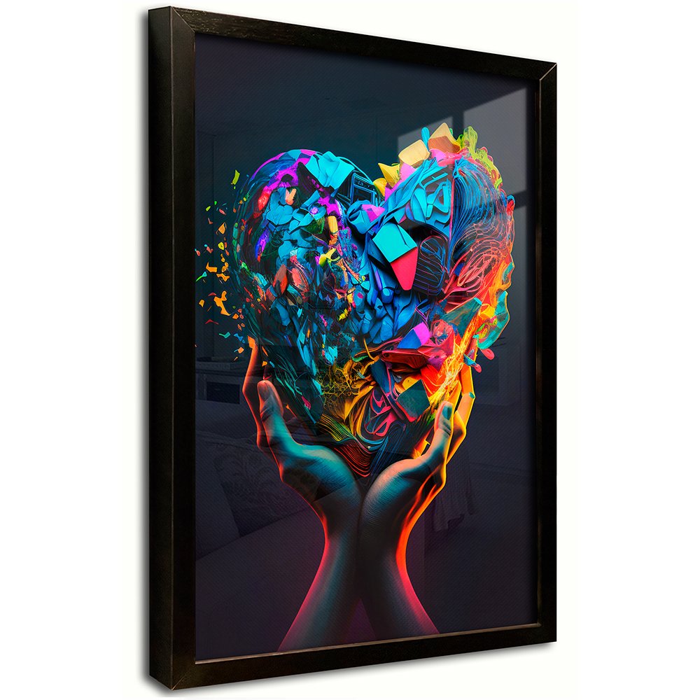 Abstract Hands Holding Heart Canvas