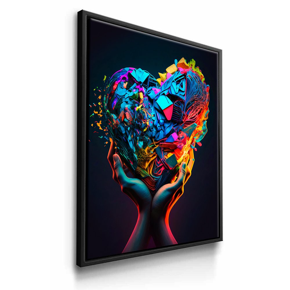 Abstract Hands Holding Heart Canvas