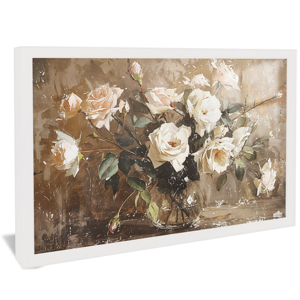 Painting of White Roses V2489 Canvas