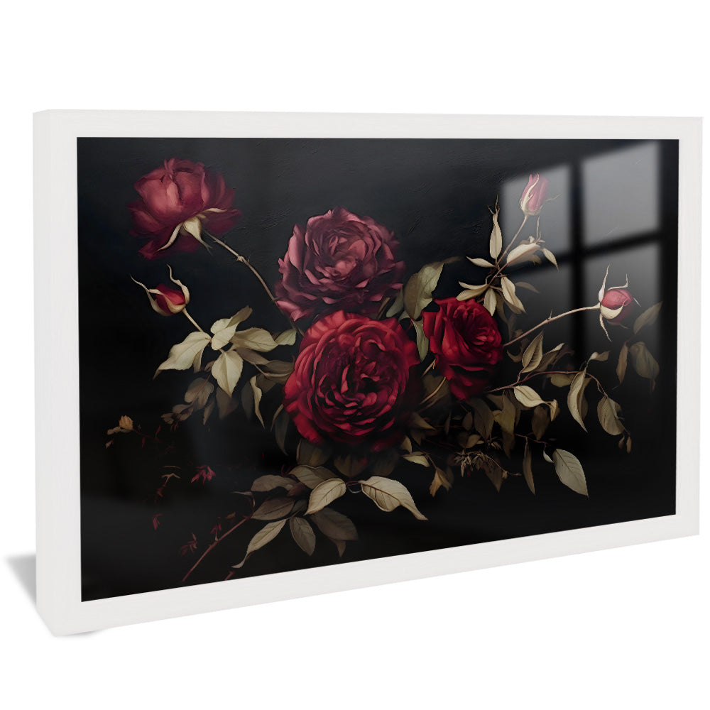 Painting of Roses on Dark Background V2487 Canvas
