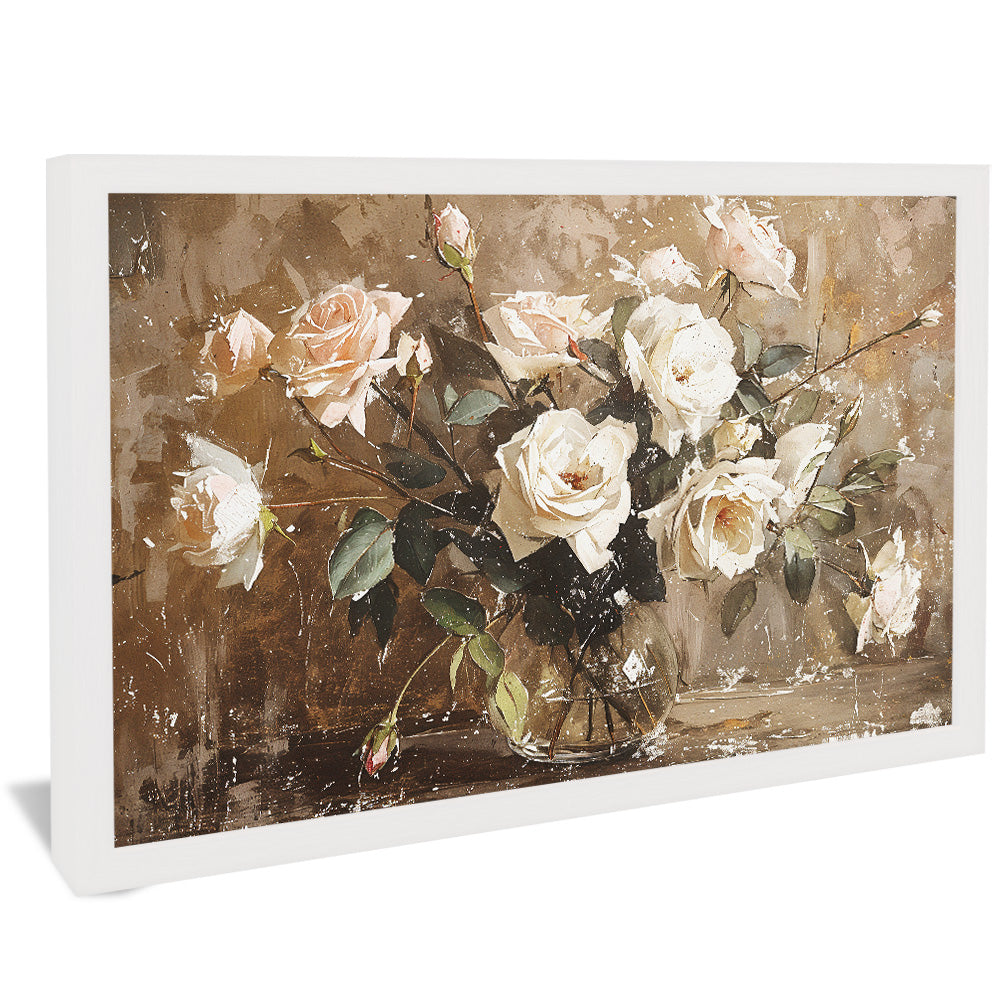 Painting of White Roses V2489 Canvas