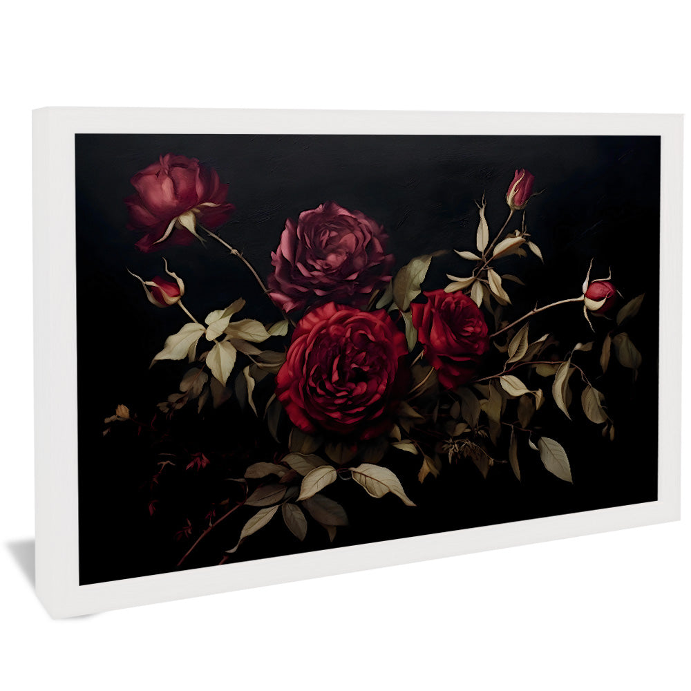 Painting of Roses on Dark Background V2487 Canvas