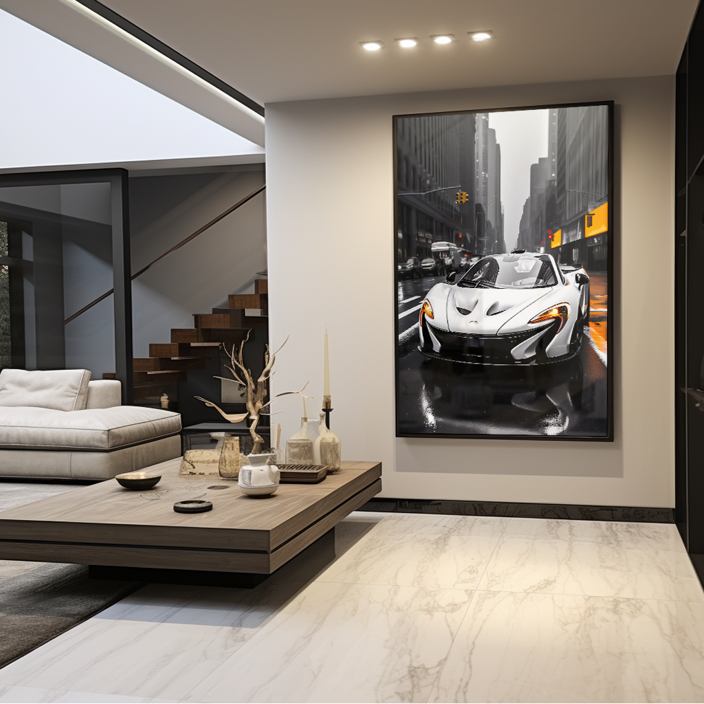 White McLaren P1 Canvas