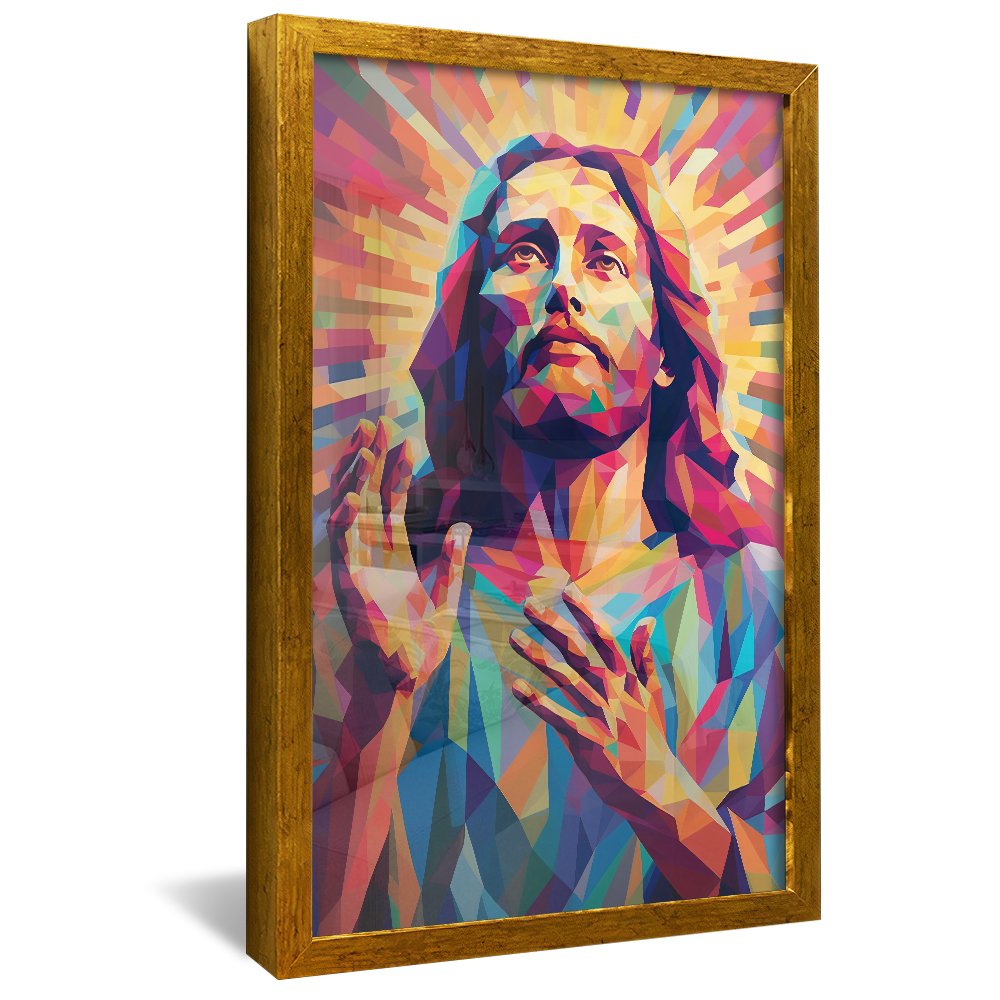 Geometric Colorful Jesus Christ Canvas