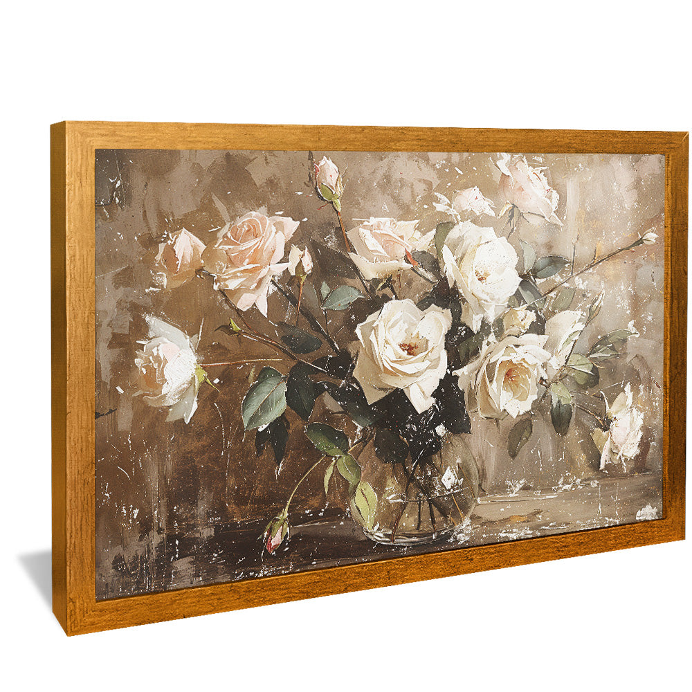 Painting of White Roses V2489 Canvas