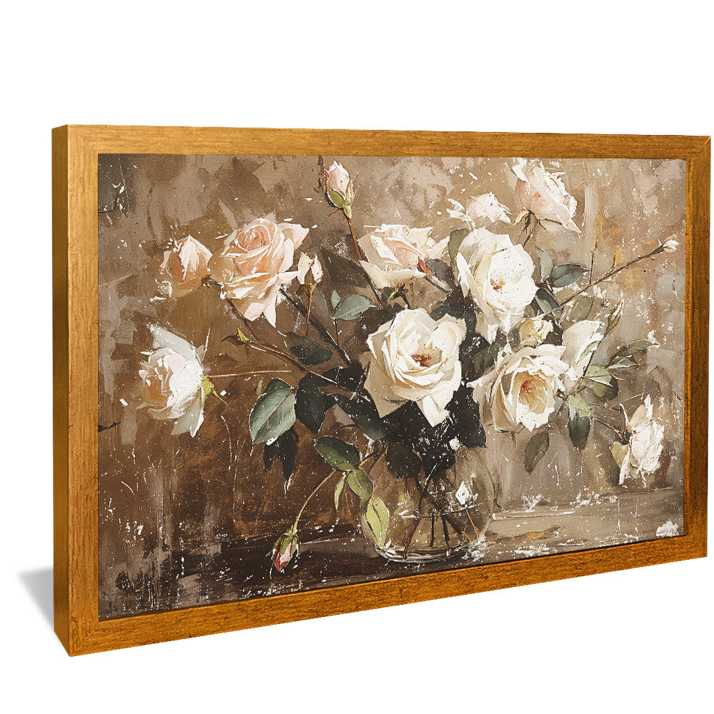 Painting of White Roses V2489 Canvas