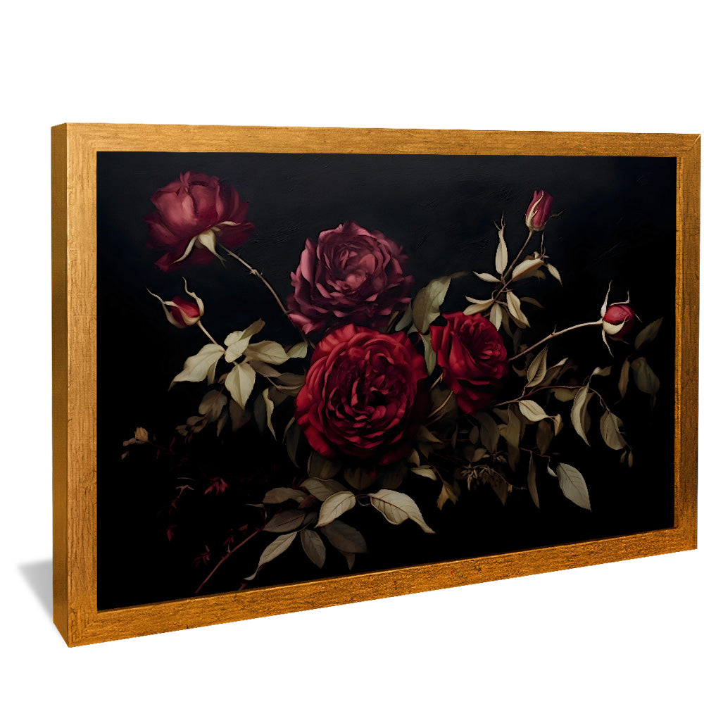 Painting of Roses on Dark Background V2487 Canvas