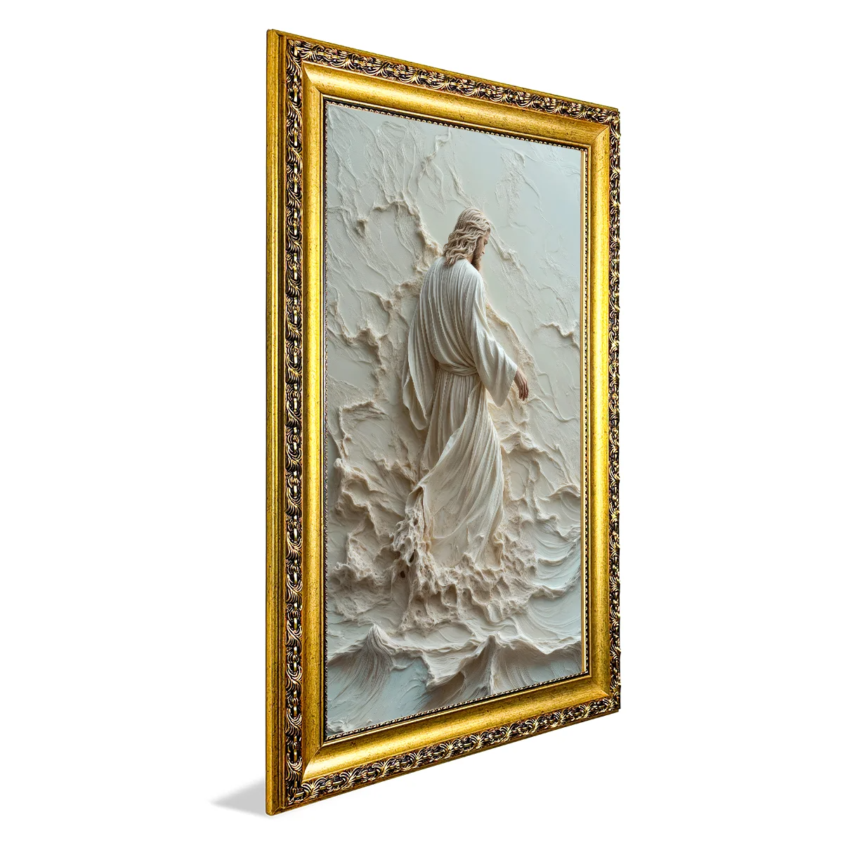 Jesus Walking on Water in Marble Canvas