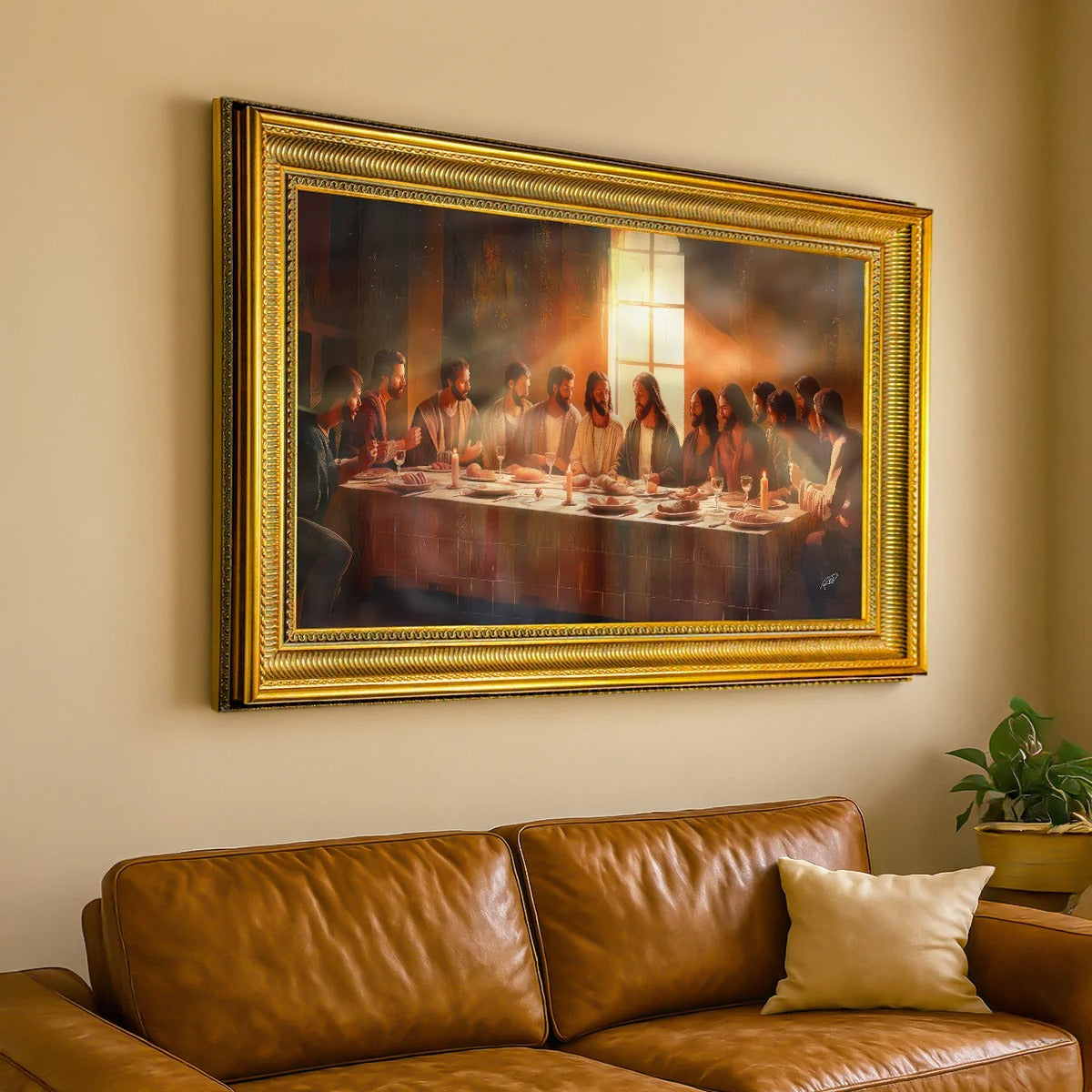Neutral Tones Last Supper Canvas