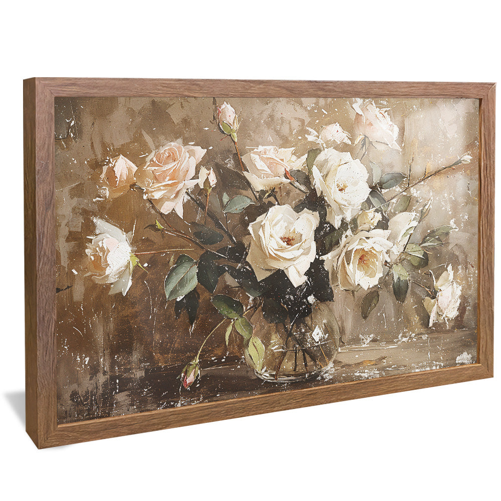 Painting of White Roses V2489 Canvas