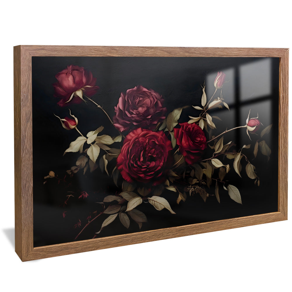 Painting of Roses on Dark Background V2487 Canvas
