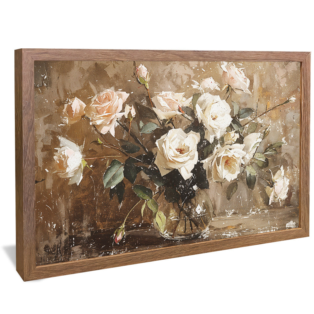 Painting of White Roses V2489 Canvas