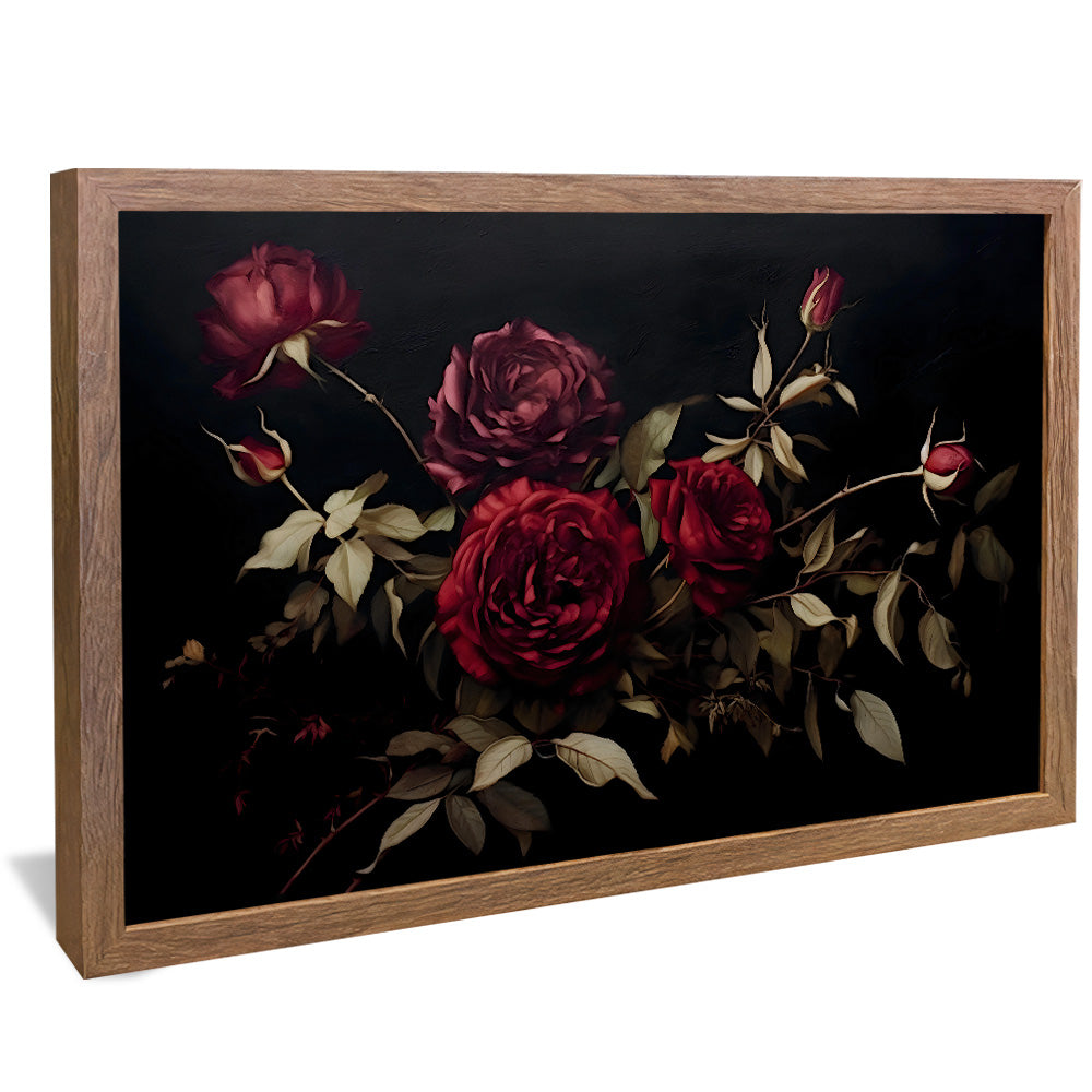 Painting of Roses on Dark Background V2487 Canvas