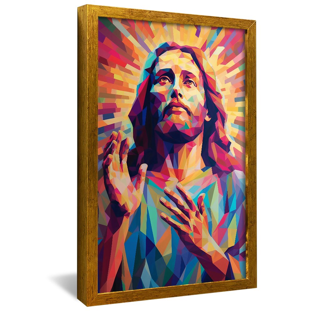 Geometric Colorful Jesus Christ Canvas