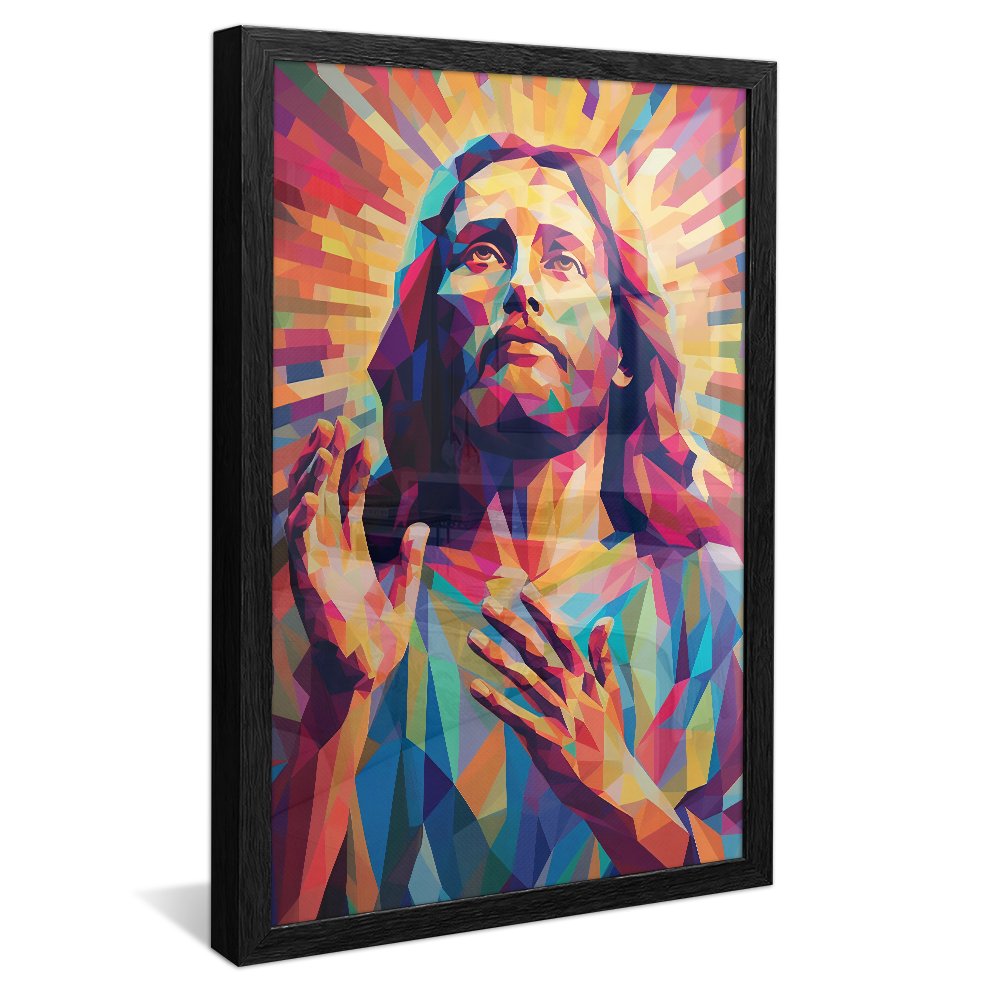 Geometric Colorful Jesus Christ Canvas