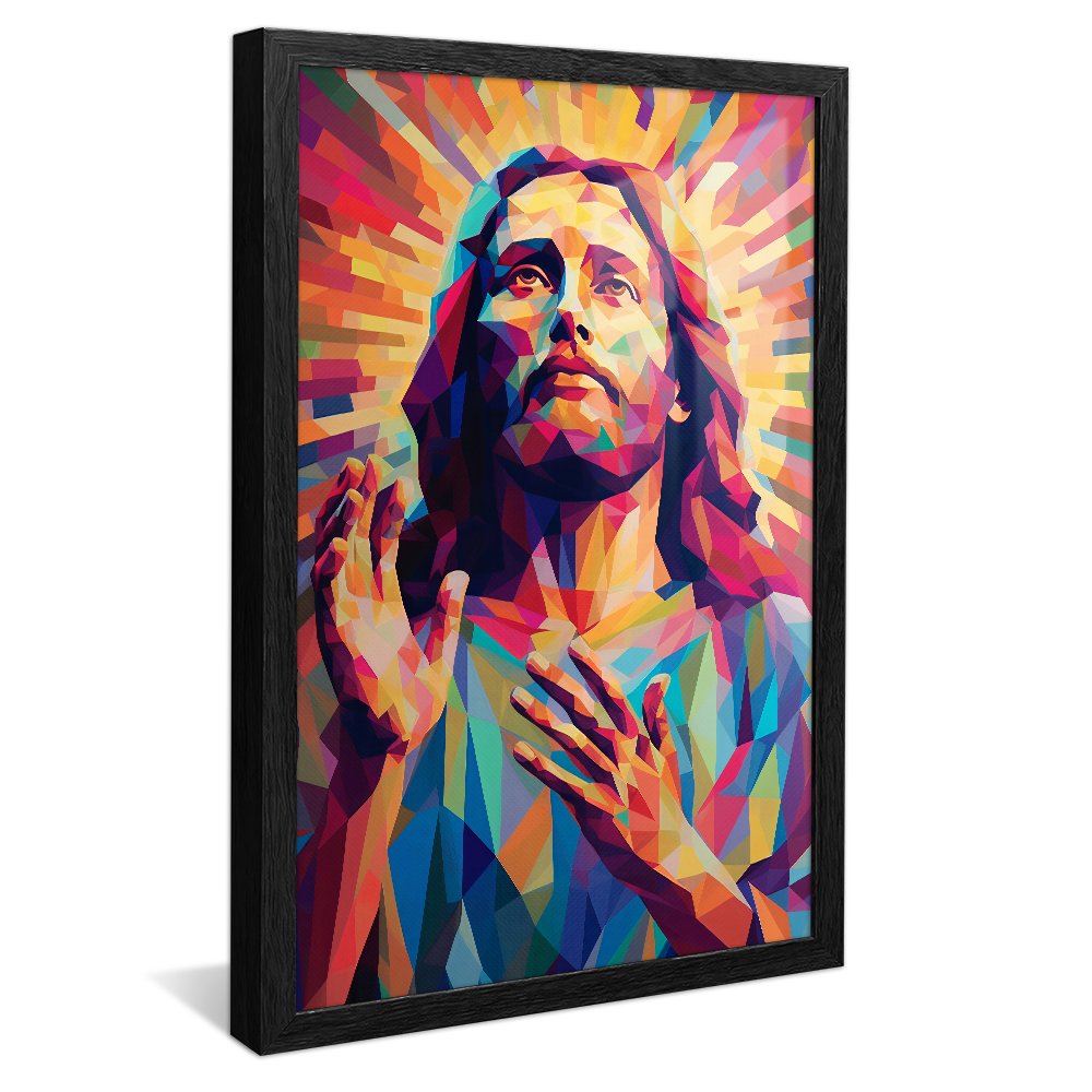 Geometric Colorful Jesus Christ Canvas