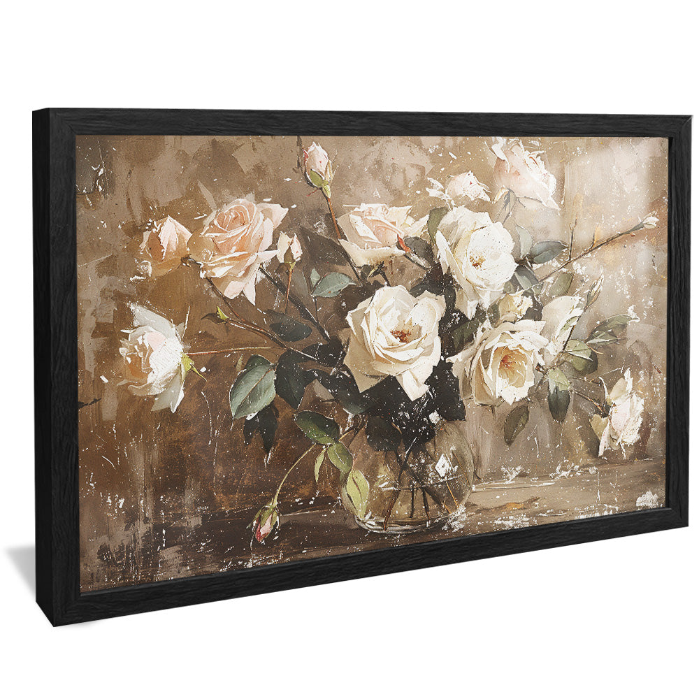 Painting of White Roses V2489 Canvas