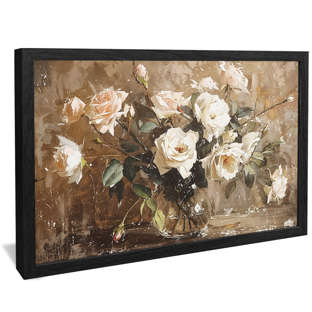 Painting of White Roses V2489 Canvas
