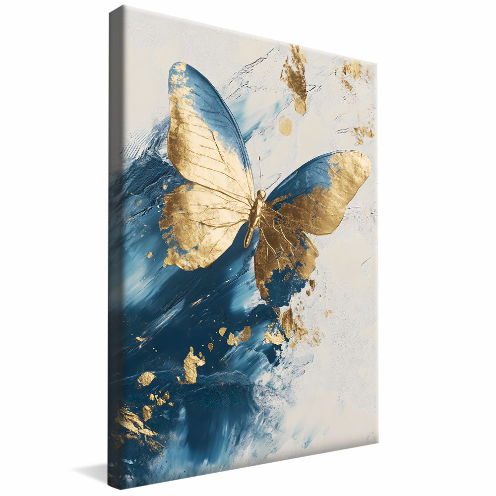 Gold and Blue Butterfly V2324 Canvas