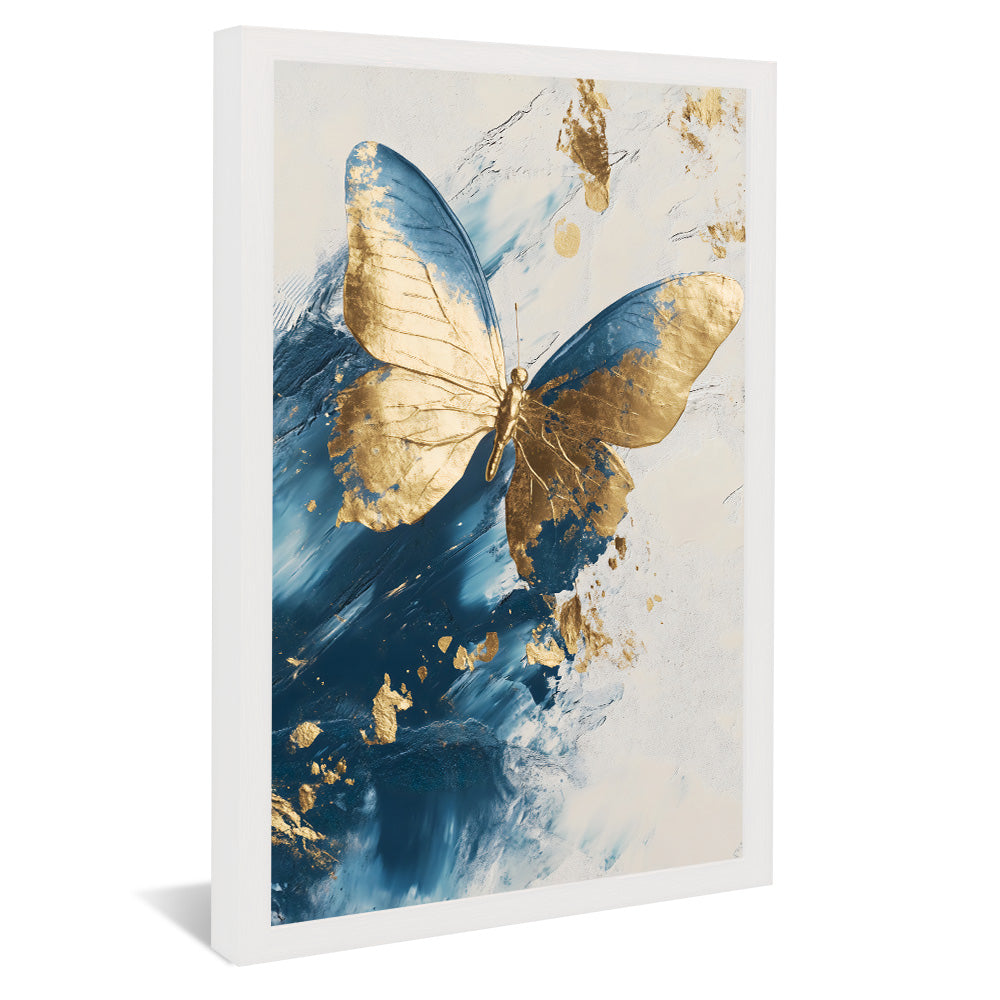 Gold and Blue Butterfly V2324 Canvas