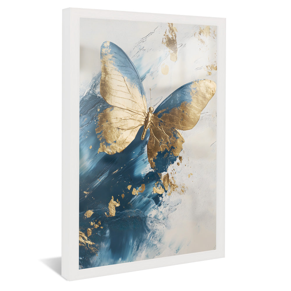 Gold and Blue Butterfly V2324 Canvas