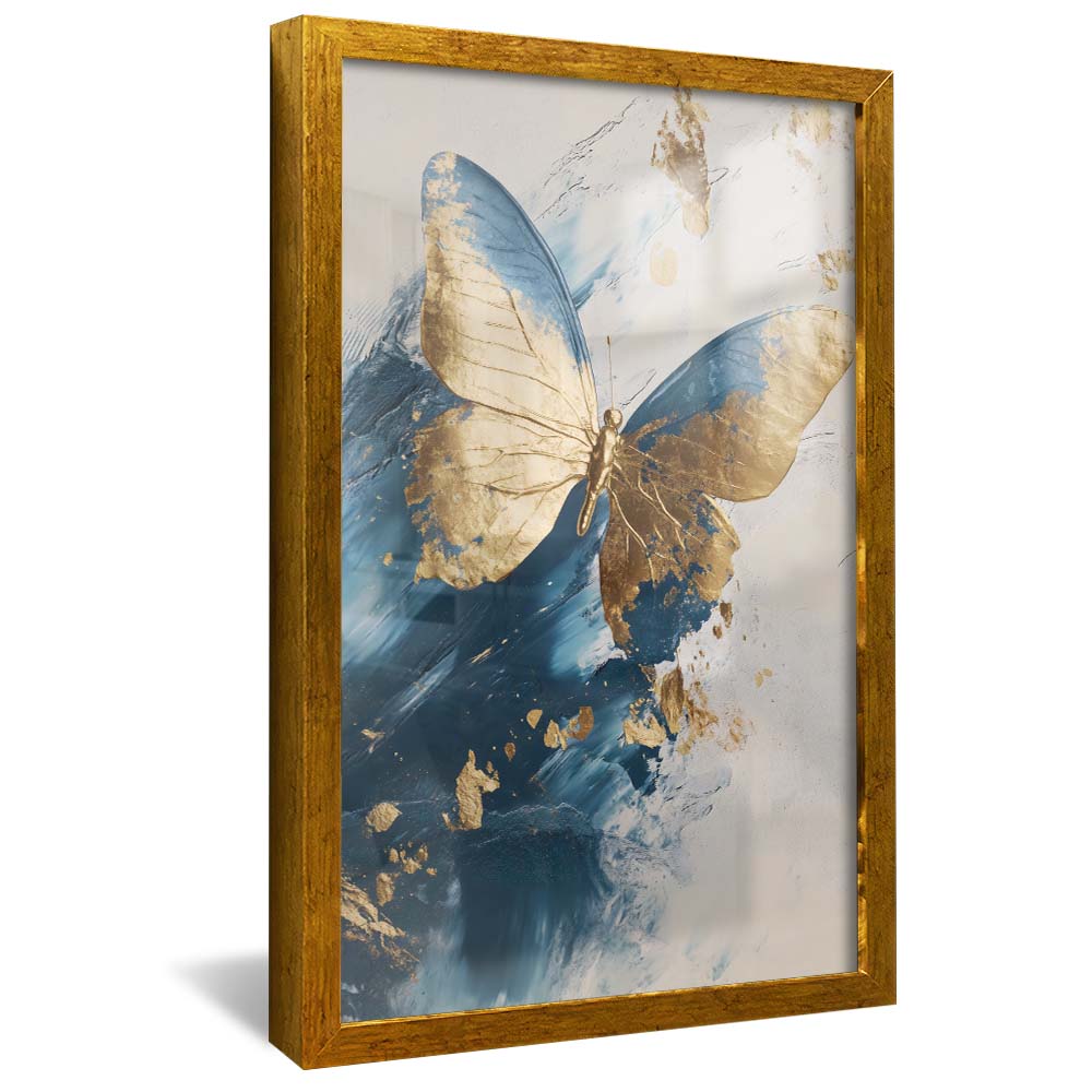 Gold and Blue Butterfly V2324 Canvas
