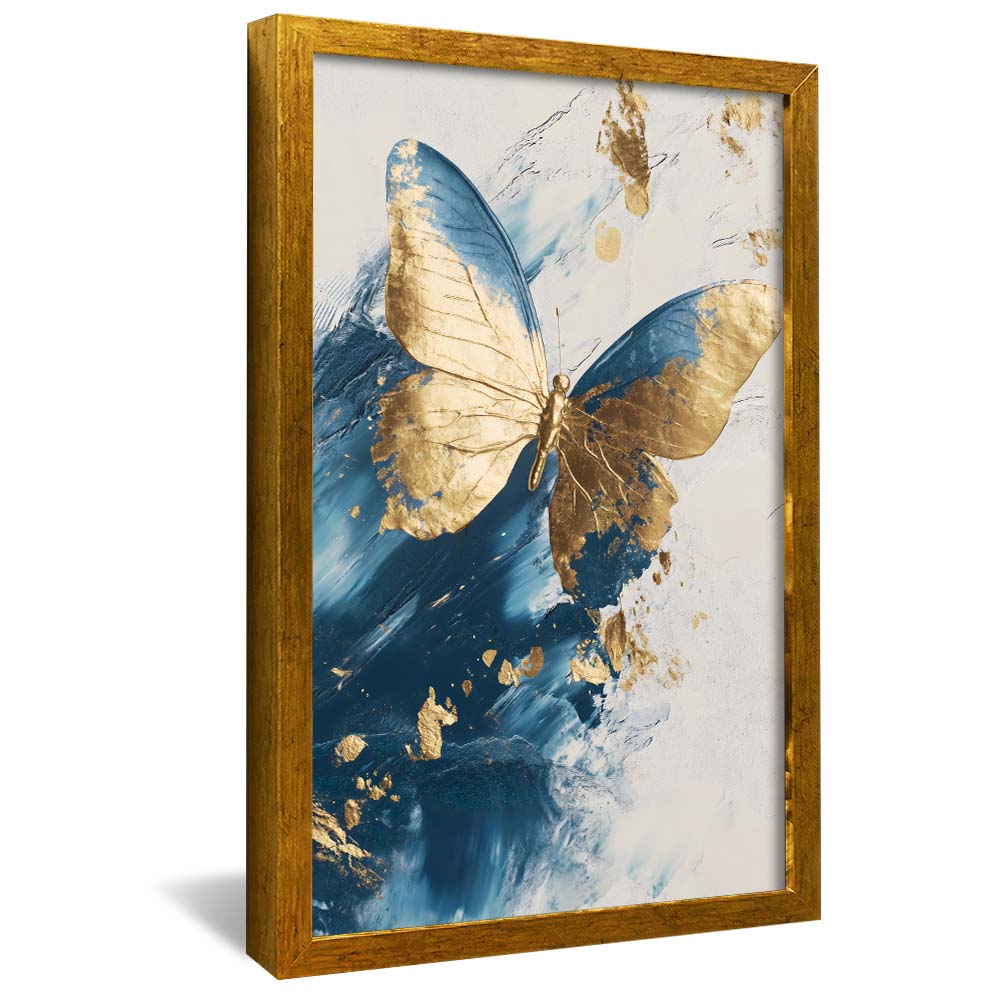 Gold and Blue Butterfly V2324 Canvas
