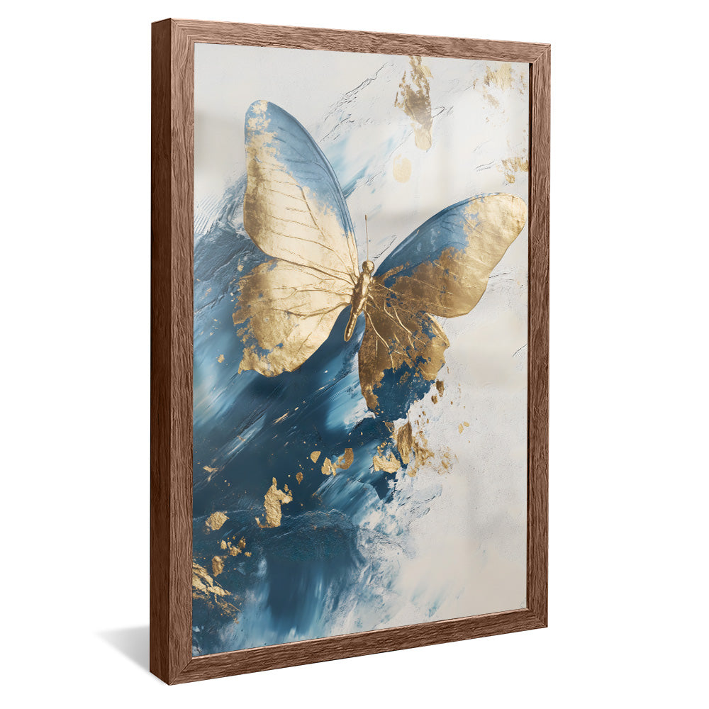 Gold and Blue Butterfly V2324 Canvas