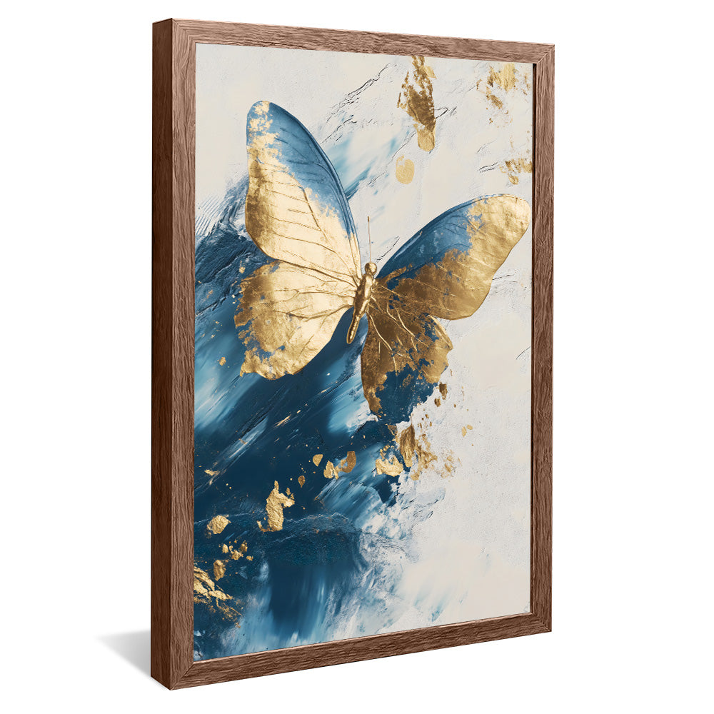 Gold and Blue Butterfly V2324 Canvas