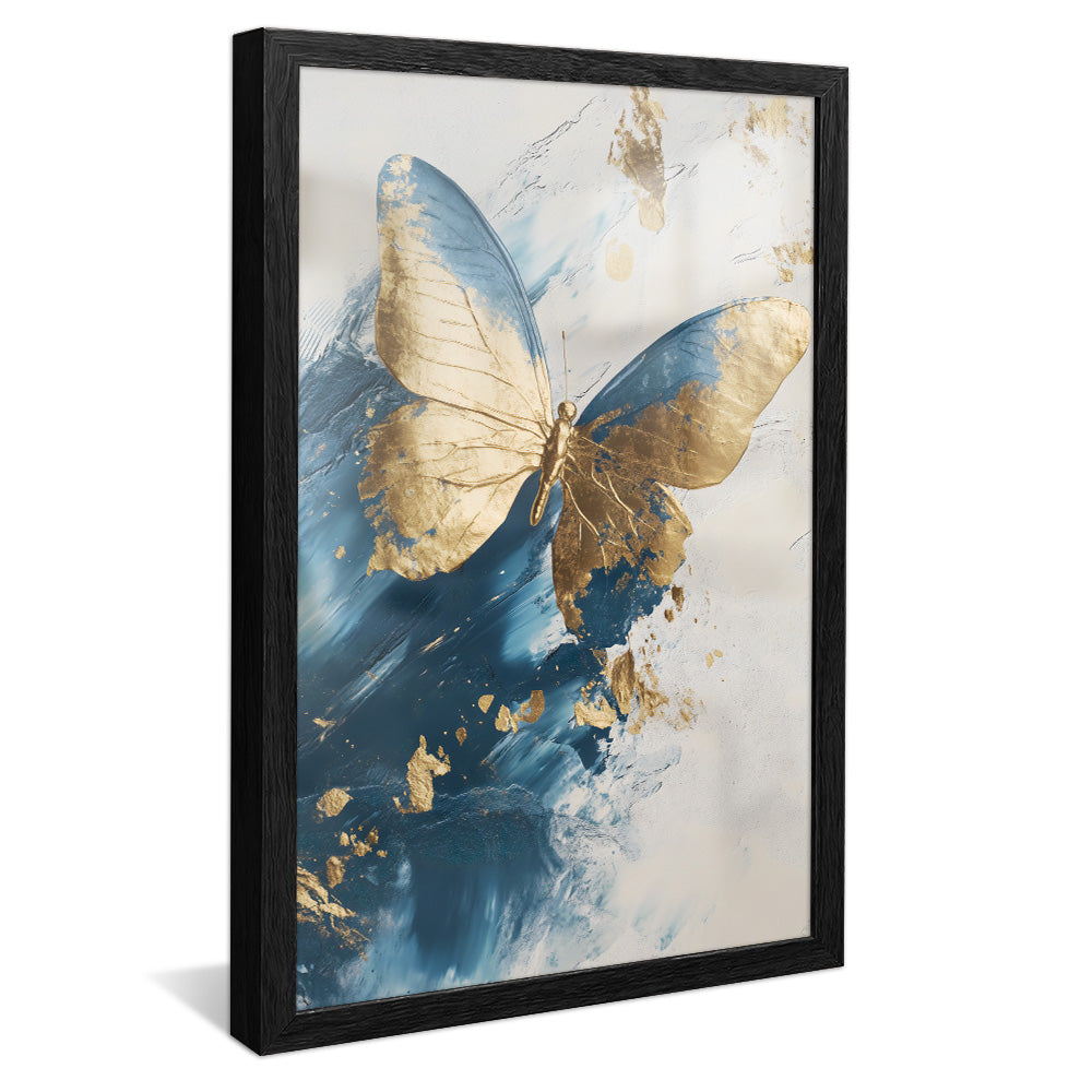 Gold and Blue Butterfly V2324 Canvas