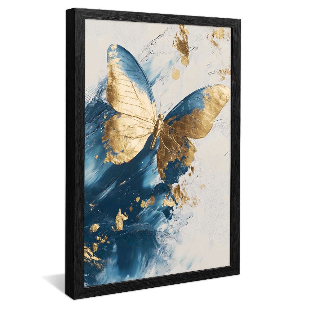 Gold and Blue Butterfly V2324 Canvas