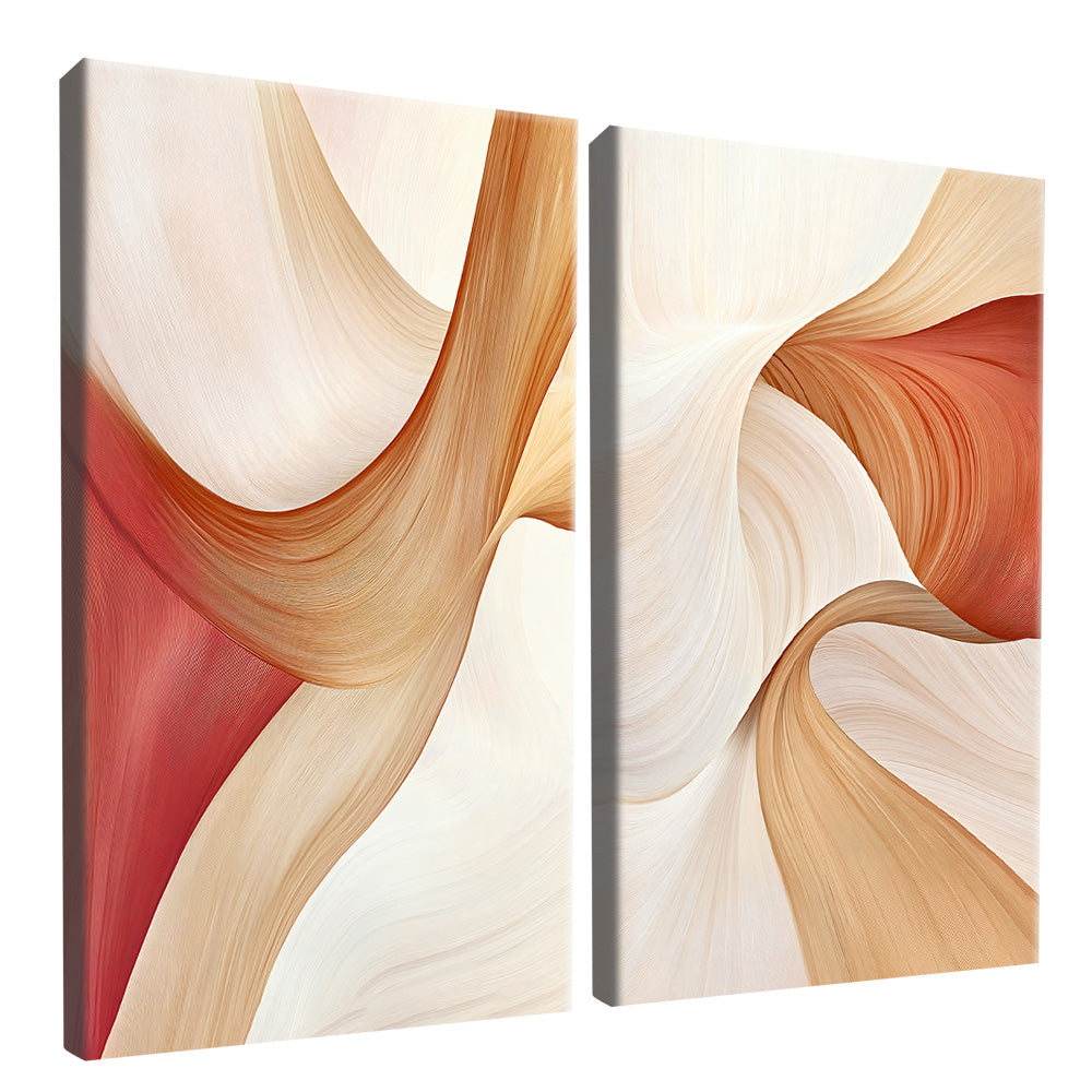 Orange Flow Panel Duo V2345 Canvas