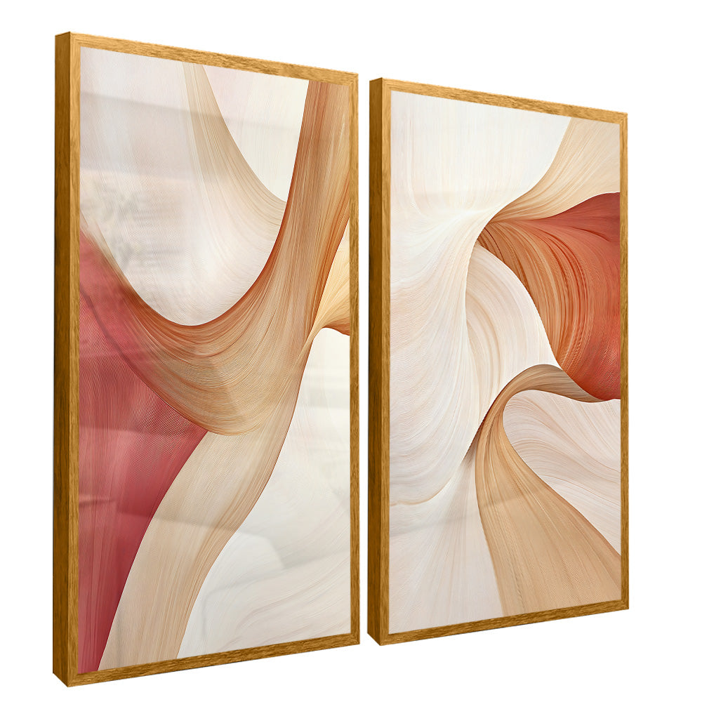 Orange Flow Panel Duo V2345 Canvas