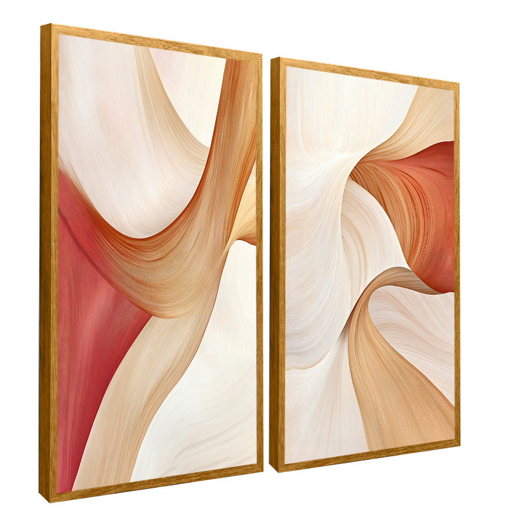 Orange Flow Panel Duo V2345 Canvas