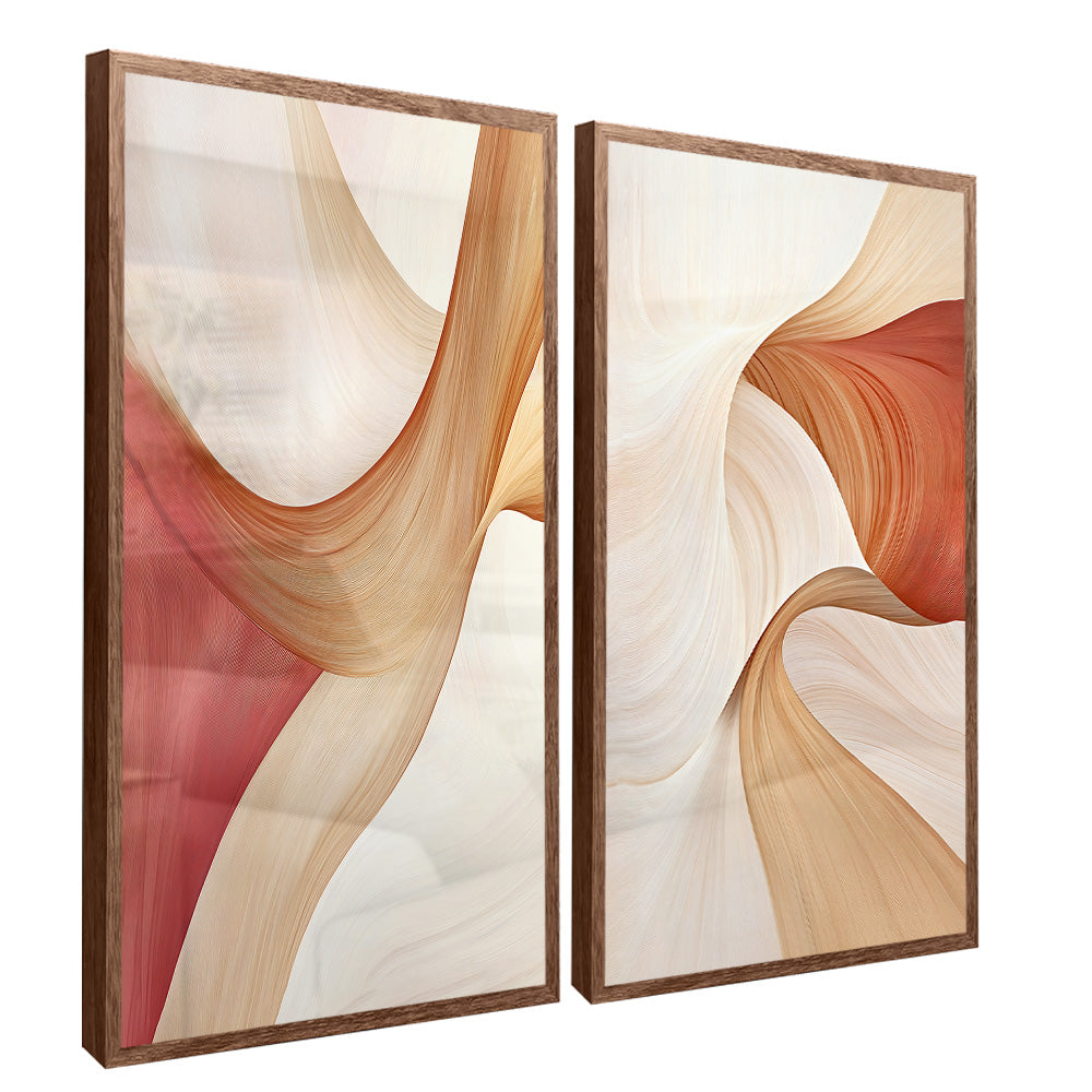 Orange Flow Panel Duo V2345 Canvas