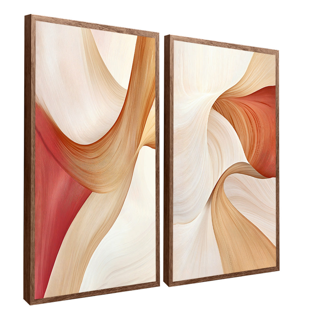 Orange Flow Panel Duo V2345 Canvas