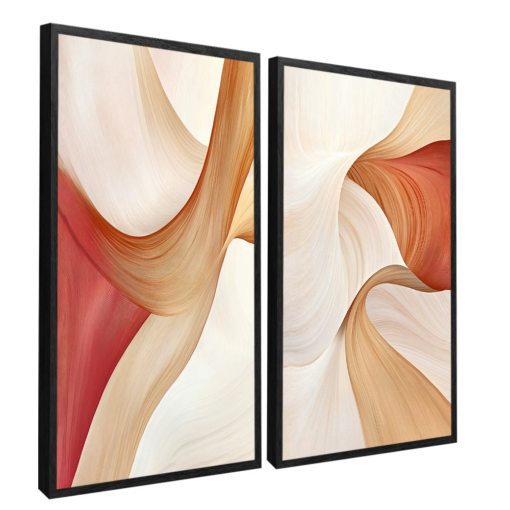 Orange Flow Panel Duo V2345 Canvas