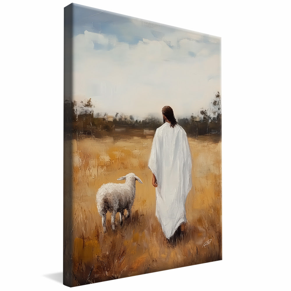 Jesus and the Lamb V2188 Canvas