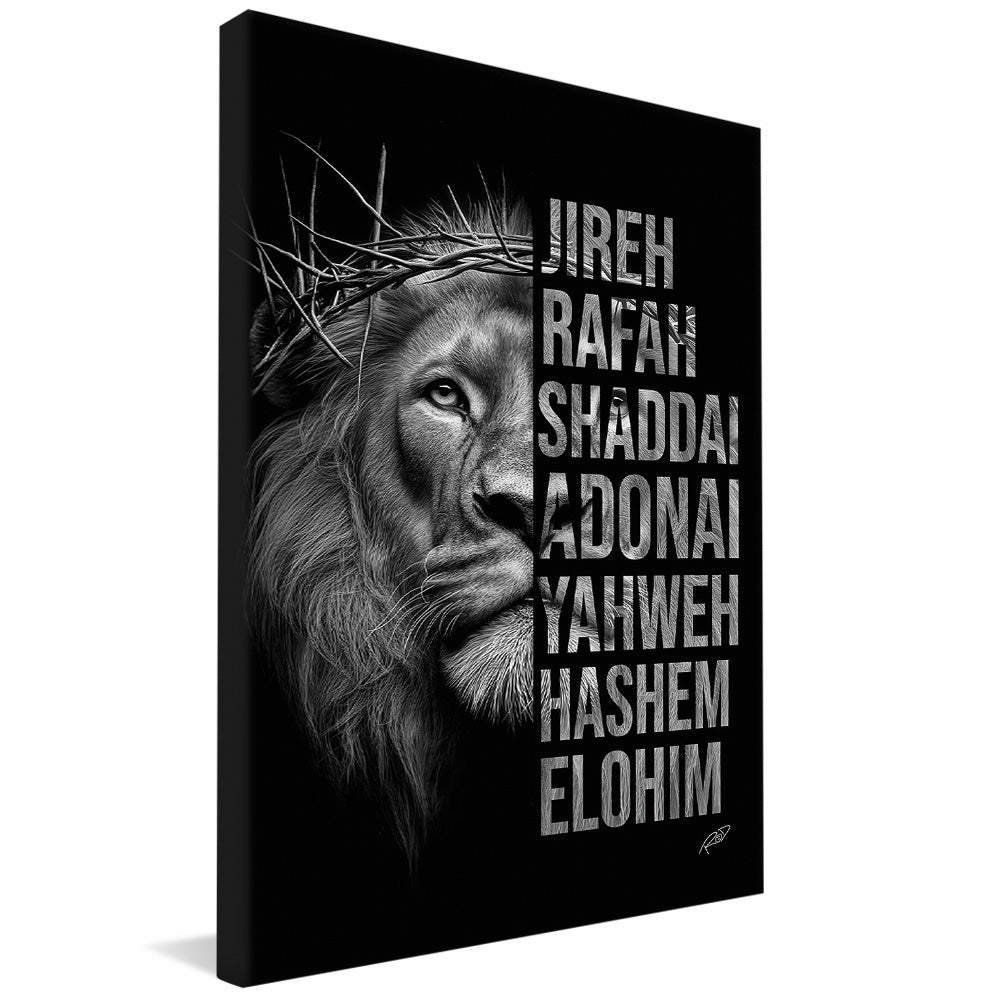 Decorative Canvas Lion with a Crown of Thorns V2168