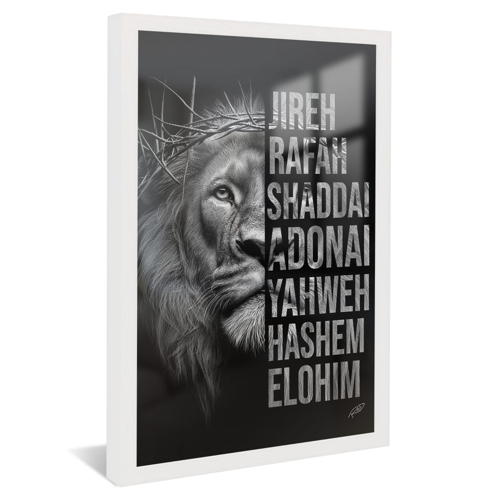 Decorative Canvas Lion with a Crown of Thorns V2168