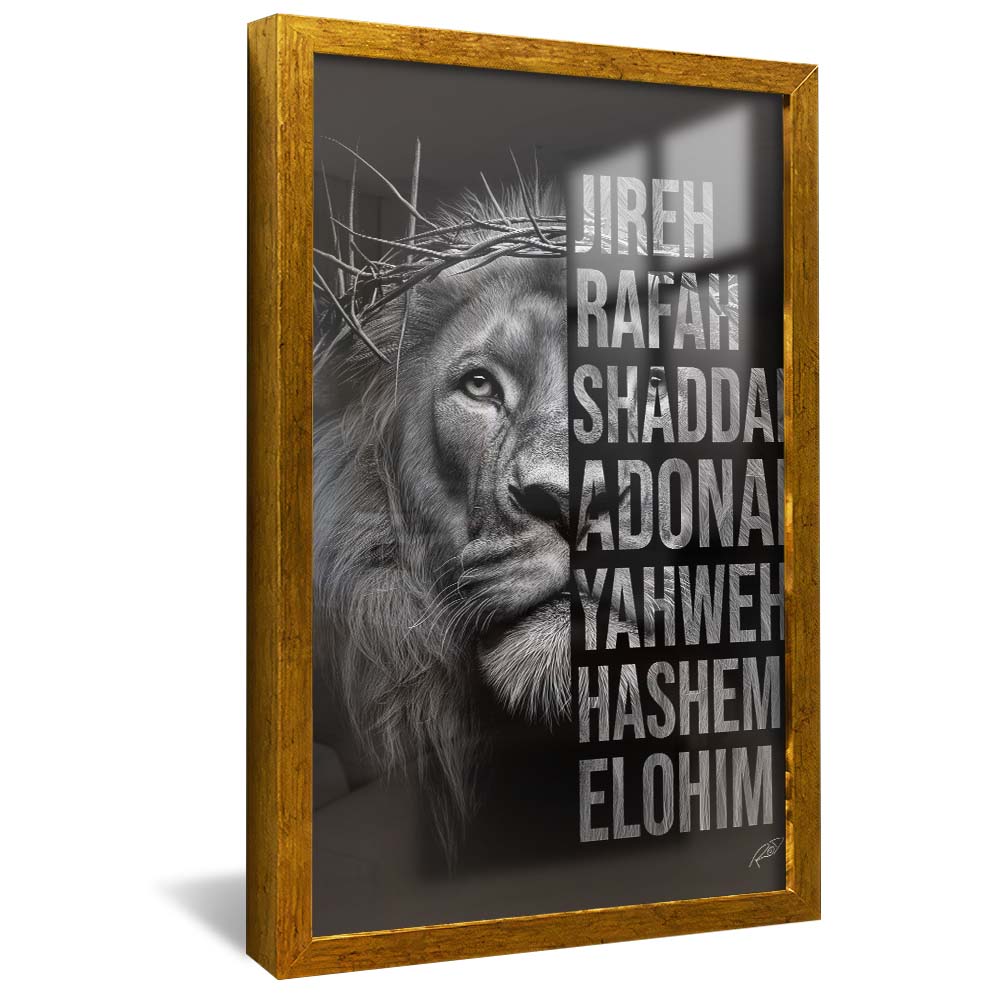 Decorative Canvas Lion with a Crown of Thorns V2168